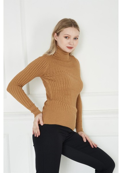 Boğazlı Fitilli Triko Camel fırsatları