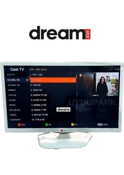 Dreamstar Aura Yedek Kumandalı Next Wifi Antenli Çanaklı Çanaksız Mini Full Hd Uydu Alıcısı Uydupark Güvencesiyle fırsatları