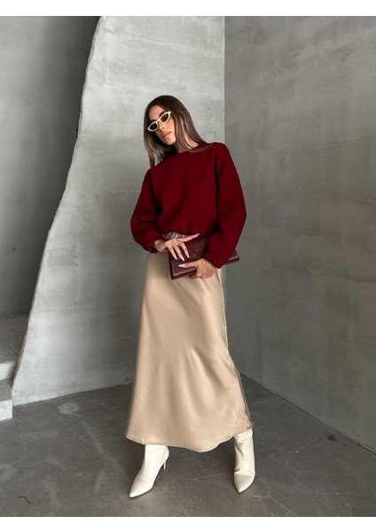 Üç Iplik Beli Lastikli Sweat Bordo fırsatları