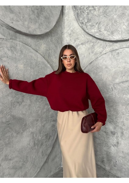 Üç Iplik Beli Lastikli Sweat Bordo indirimleri