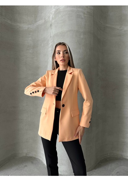 Tek Düğmeli Kol Detaylı Blazer Ceket Yavruağzı fırsatları