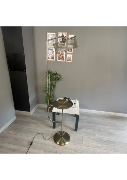 Ferix Eskitme Lambader Tepsili Hareketli Başlık Dekoratif Metal Oturma Odası Zemin