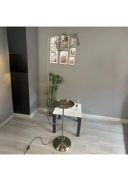 Ferix Eskitme Lambader Tepsili Hareketli Başlık Dekoratif Metal Oturma Odası Zemin