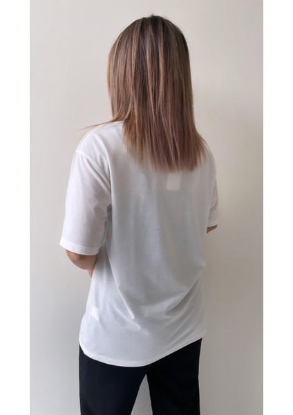 Önü Fileli Le Cose Tişört Ekru