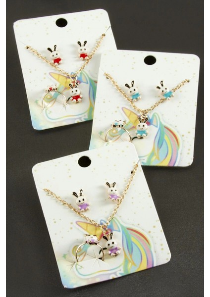 Ieg Tavşan Mineli Set Kolye