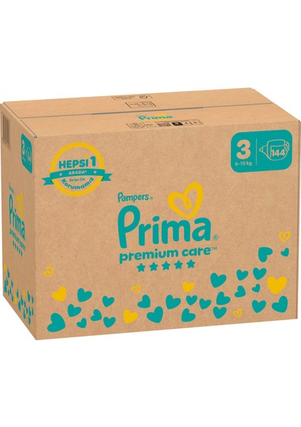 Premium Care Bebek Bezi 3 Numara 144 Adet Aylık Fırsat Paketi fiyatları