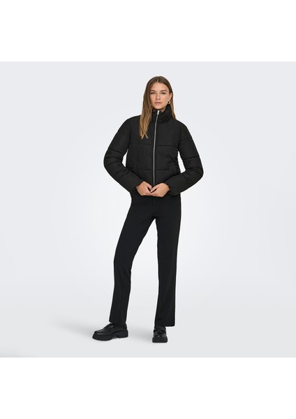 Newerica Life Short Padded Kadın Siyah Dik Yaka Ceket modelleri