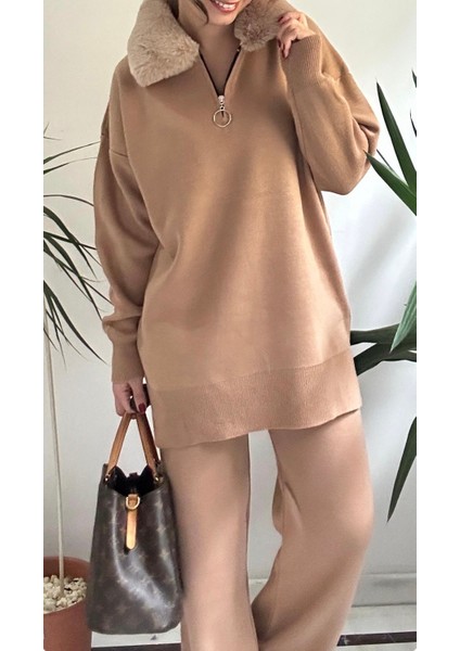 Kadın Kürklü Yaka Triko Takım fırsatları