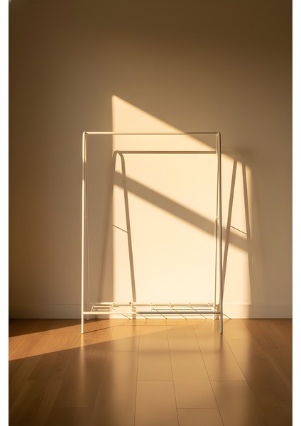 Oval Telli Beyaz Butik Askısı Konfeksiyon Askılık Ayaklı Elbise Askılığı indirimleri