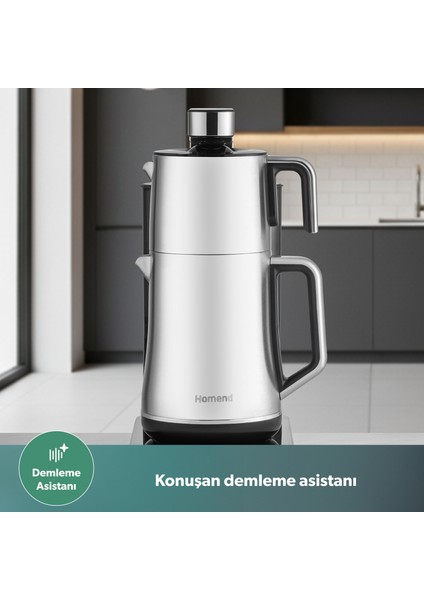 Teabot 1785H Konuşan Otomatik Çay Makinesi Krom