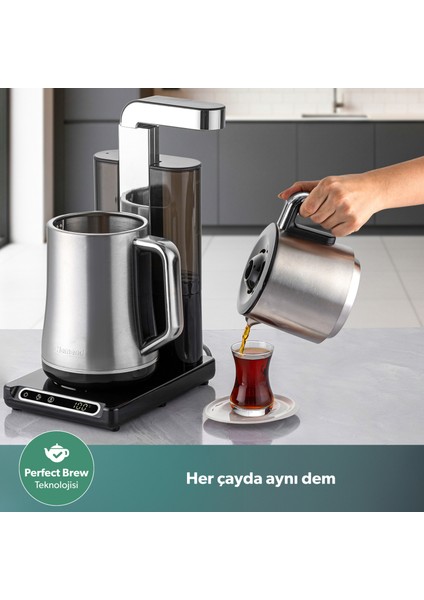 Teabot 1785H Konuşan Otomatik Çay Makinesi Krom