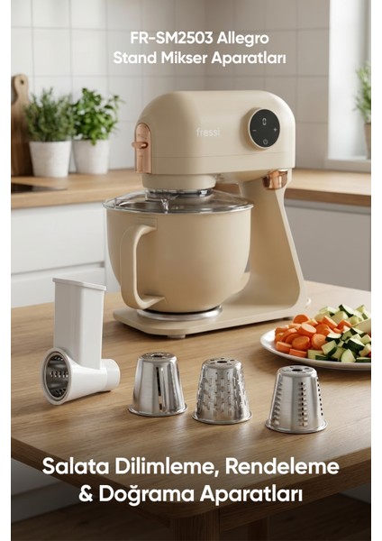 Tam Döküm Demir Hamur Yoğurma Makinesi Standlı Mikser Mutfak Şefi FR-SM2503 Allegro