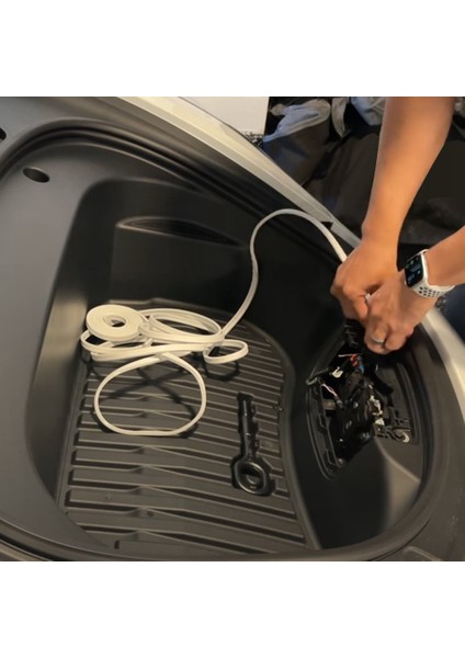 Evrensel 12V Fırfı Parlak LED Şerit Modifiye Ortam Aydınlatma Tesla Model 3 Y 18-23 Bagaj Açık Beyaz (Yurt Dışından) fırsatları