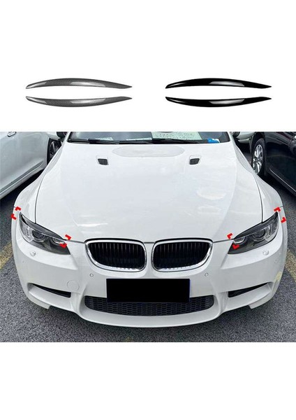 Bmw 3 Serisi E90 2005-2012 Araç Stil Aksesuarları Için Araç Karbon Fiber Farlar Kaş Far Döşeme Çıkartmaları (Yurt Dışından) fırsatları