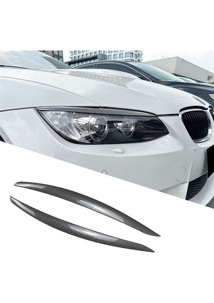Bmw 3 Serisi E90 2005-2012 Araç Stil Aksesuarları Için Araç Karbon Fiber Farlar Kaş Far Döşeme Çıkartmaları (Yurt Dışından) indirimleri