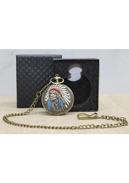 Özel Kutulu Kızılderili Köstekli Saat ALK4677