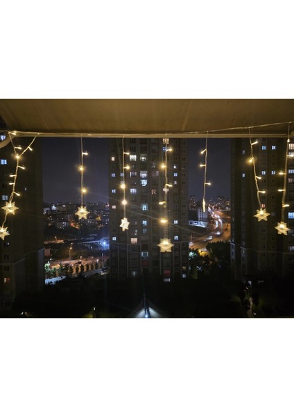 Yıldız 4m 96 LED 19 Saçak 40-50-60CM Gün Işığı Yıldız Boyutu:7cm modelleri