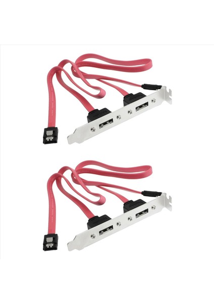 2x Çift Port Sata Seri Ata Kablosu - Esata Braket Adaptör Kablosu (Yurt Dışından)