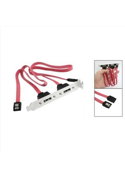 2x Çift Port Sata Seri Ata Kablosu - Esata Braket Adaptör Kablosu (Yurt Dışından) fiyatları