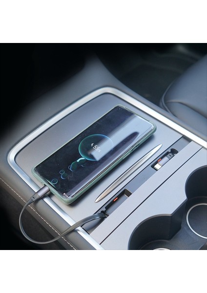Tesla Model 3 Model Y 2021 2022 2023 Için Geri Çekilebilir Merkez Kontrol Tabanı Hızlı Şarj Kablosu ile Merkez Kontrol Tabanı (Yurt Dışından) modelleri