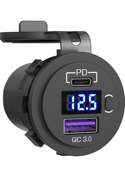 Araç Çift USB Şarj Cihazı Hızlı Şarj Qc 3 0 &amp Pd USB Şarj Cihazı Soket Adaptörü Kamyonlar Için Switch Voltmetre Rv Motosiklet (Yurt Dışından) fiyatları