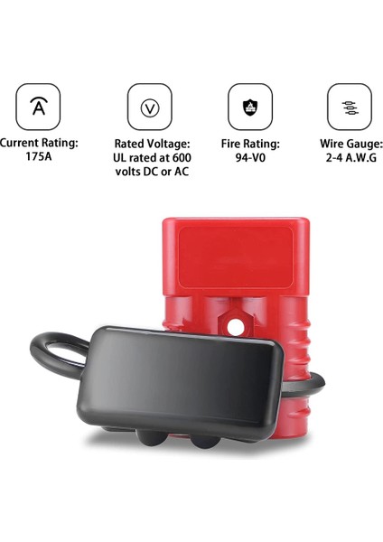 2pcs 2-4 Awg 175A Pil Güç Konektörü Kablosu Hızlı Bağlantı Bağlantısı Kesme Kiti Vinç Römork Kırmızı Için Anderson Konnektörü Için (Yurt Dışından) fiyatları