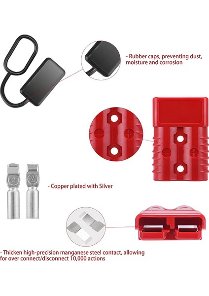 2pcs 2-4 Awg 175A Pil Güç Konektörü Kablosu Hızlı Bağlantı Bağlantısı Kesme Kiti Vinç Römork Kırmızı Için Anderson Konnektörü Için (Yurt Dışından) fırsatları