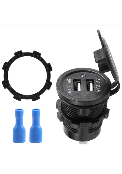 12V-24V Araç Aracı Su Geçirmez 5V 2 1A + 2 1A Çift USB Güç Yuvaları Çıkış (Yurt Dışından) fiyatları