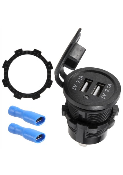 12V-24V Araç Aracı Su Geçirmez 5V 2 1A + 2 1A Çift USB Güç Yuvaları Çıkış (Yurt Dışından) modelleri