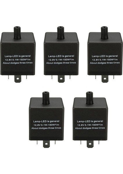 5x 12V 3 Pin LED Ayarlanabilir Araba Flaşör Flaş Rölesi Dönüş Sinyali Işığı Göstergesi (Yurt Dışından)