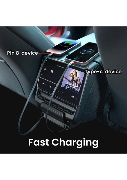 Tesla Için USB Hub Model Y Juniper 2025 Model 3 Yayla 2024 2025 Arka Hava Çıkış Istasyonu Hızlı Şarj Cihazı (Yurt Dışından) fiyatları