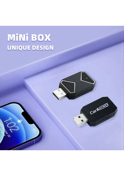 Caraibox 2IN1PLUG ve Kablosuz Carplay Adaptörü Kablosuz Android Otomatik Dongle Kutusu Kablolu Carplay ile Araba Radyosu Için (Yurt Dışından)