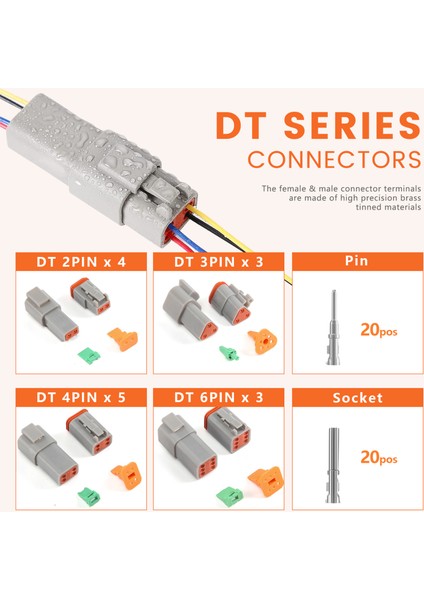 Deutsch Için 1 Kutu Dt Serisi Su Geçirmez Tel Konnektör Kiti DT06-2 3 4 6s DT04-2 3 4 6p Otomotiv Mühürlü Fiş (Yurt Dışından) fırsatları