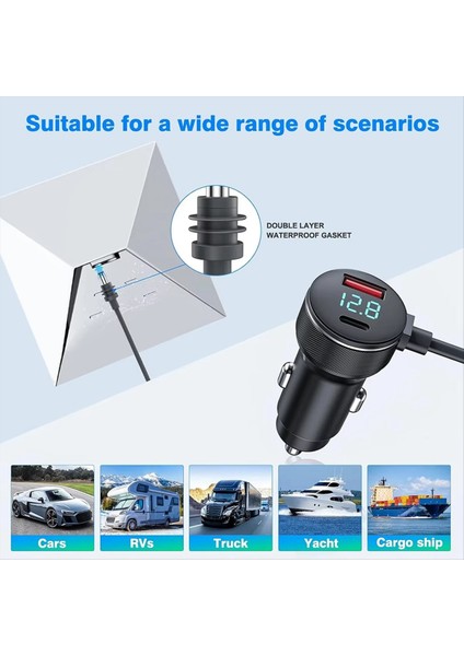 Starlink Mini Güç Kablosu Için 12V-24V Cıgarrete Çaplı Adaptörü C Tipi ve Voltmetre 16 4ft ile Dc Güç Kablosu (Yurt Dışından) fırsatları