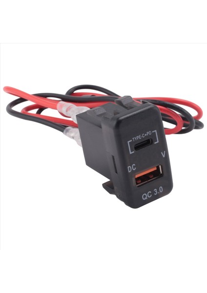 Toyota Land Cruiser Hilux Prado Fj Için Voltmetre ile Araba Hızlı Şarj Cihazı Adaptörü Qc3 0 Çift USB Hızlı Şarj Cihazı Soketi (Yurt Dışından)