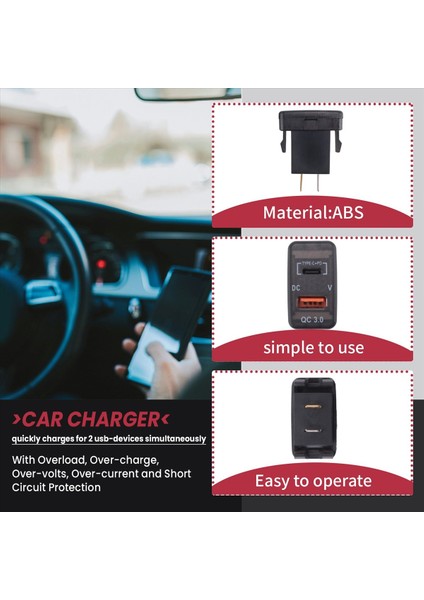 Toyota Land Cruiser Hilux Prado Fj Için Voltmetre ile Araba Hızlı Şarj Cihazı Adaptörü Qc3 0 Çift USB Hızlı Şarj Cihazı Soketi (Yurt Dışından) fırsatları