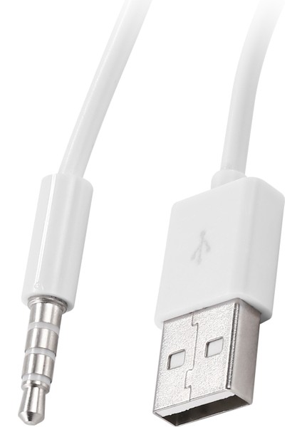 3 5mm Fiş Ses Aux USB 2 0 Fiş Adaptör Şarj Kablosu 1m Beyaz (Yurt Dışından) modelleri