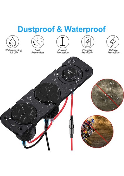 Daha Hafif Soket 12V/24V Rocker Geçiş Anahtarı Pd &amp Qc3 0 USB C Çıkışı LED Voltmetre ile Araba Teknesi Için Su Geçirmez (Yurt Dışından) indirimleri