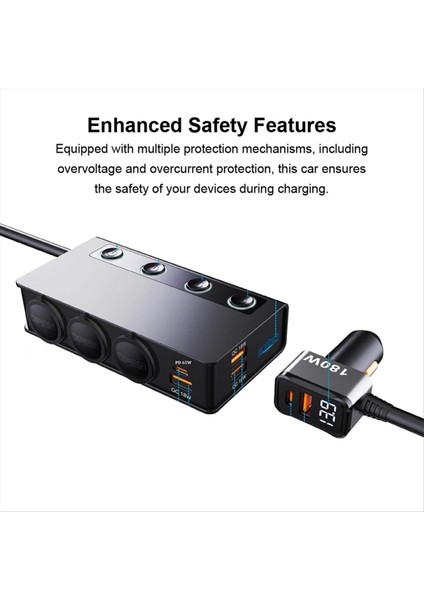 Araba Adaptörü Yeni 3-Sokabe 3 1A Şarj Cihazı USB Car Usb+Qc3 0+PD65W Aksesuarlar Bağlantı Noktası USB 18W (Yurt Dışından) modelleri