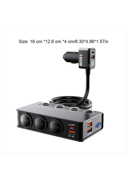 Araba Adaptörü Yeni 3-Sokabe 3 1A Şarj Cihazı USB Car Usb+Qc3 0+PD65W Aksesuarlar Bağlantı Noktası USB 18W (Yurt Dışından) fırsatları