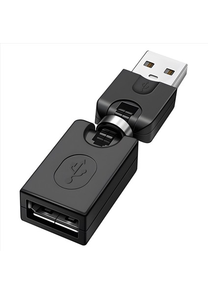 Siyah USB 2 0 Erkek - USB Kadın 360 Derece Döndürme Açısı Uzatma Adaptörü (Yurt Dışından)