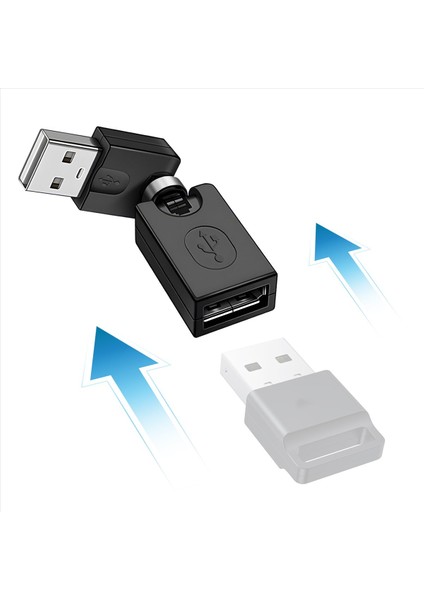 Siyah USB 2 0 Erkek - USB Kadın 360 Derece Döndürme Açısı Uzatma Adaptörü (Yurt Dışından) modelleri