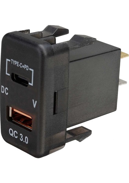 Araba Type-C+Pd Qc3 0 Şarj Cihazı Çift USB Adaptör Gösterge Tablosu Soketi Landcruiser Prado Fj Cruiser Hıace Rav4 (Yurt Dışından)