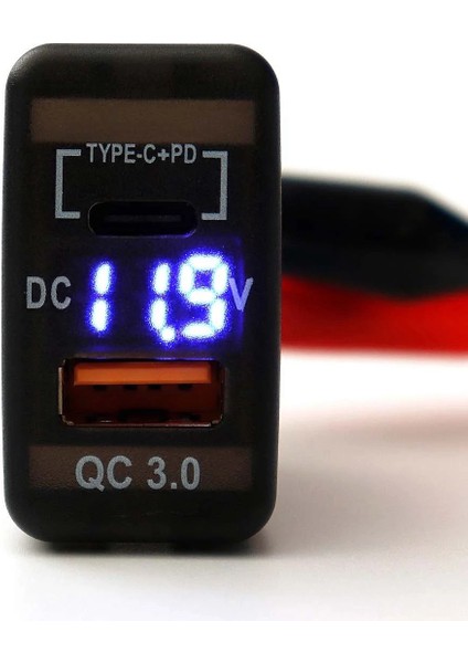 Araba Type-C+Pd Qc3 0 Şarj Cihazı Çift USB Adaptör Gösterge Tablosu Soketi Landcruiser Prado Fj Cruiser Hıace Rav4 (Yurt Dışından) fırsatları