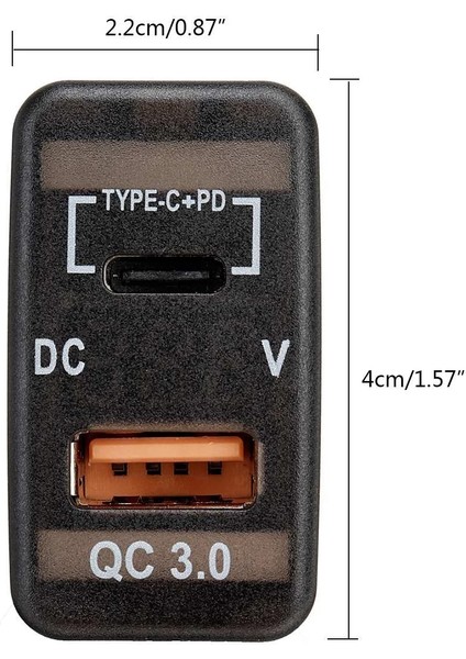 Araba Type-C+Pd Qc3 0 Şarj Cihazı Çift USB Adaptör Gösterge Tablosu Soketi Landcruiser Prado Fj Cruiser Hıace Rav4 (Yurt Dışından) indirimleri