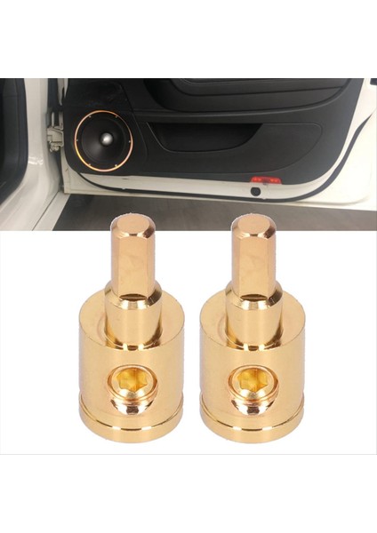 Güç Teli Redüktör 0ga Saf Bakır Altın Kaplama Tel Redüktör Terminal Konektörü Araç Ses Amplifikatörü 2 Pcs (Yurt Dışından) fiyatları