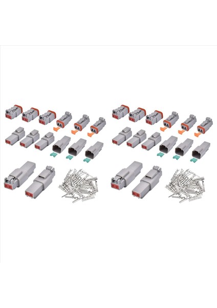 Elektrik Teli Konnektörü Fişi 16 Setler 2 Pin 16-20AWG Su Geçirmez Mühürlü Otomatik Gri Erkek ve Dişi Terminal Konektörleri (Yurt Dışından)