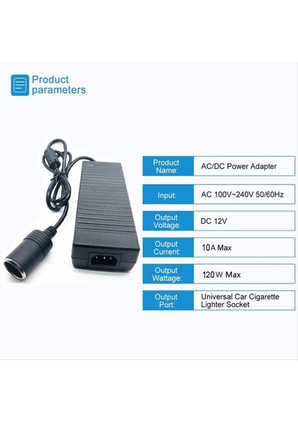 Araç Güç Adaptörü Güç Dönüştürü Ac Adaptörü Dc 110V / 220V&#39 Ye 12V 10A Güç Adaptör Dönüştürücü Ab Fişi (Yurt Dışından) fırsatları