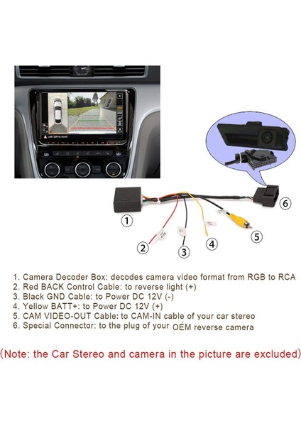Rgb To (Rca) Av Cvbs Sinyal Dönüştürücü Dekor Kodlayıcı Kutusu Adaptörü Fabrika Arka Görünüm Kamerası Tiguan Golf 6 Passat cc (Yurt Dışından) indirimleri