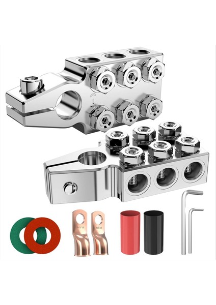 Pil Terminali Konektörleri 12 Yollu Pil Terminal Kelepçeleri Pil Terminalleri Üst Direk 8AWG&#39 Ye Kadar 4/0 (Xl) Awg Göstergesi (Yurt Dışından)